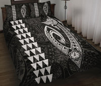 Hawaii Kakau Makau Fish Hook Polynesian Quilt Bed Set - White - Polynesian Pride