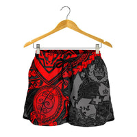 Tonga Polynesian Shorts (Women) - Red Turtle - Polynesian Pride