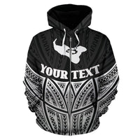 Tonga Polynesian Custom Zip up Hoodie Black Pride Map and Seal - Polynesian Pride