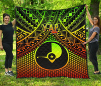 Polynesian Yap Premium Quilt - Reggae Vintage Polynesian Patterns - Polynesian Pride