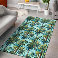 Tropical Palm Trees Blue Rug Blue - Polynesian Pride