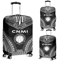 Northern Mariana Islands Polynesian Chief Luggage Cover - Black Version Black - Polynesian Pride