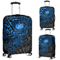 Samoa Polynesian Luggage Covers - Blue Turtle Flowing Blue - Polynesian Pride