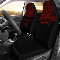 Hawaii Car Seat Covers - Polynesian Turtle Tattoo Red Horizontal Universal Fit Red - Polynesian Pride