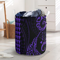 Kakau Polynesian Map Hawaii Laundry Basket Purple AH Laundry Basket - 2 One Size White - Polynesian Pride