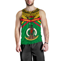 Vanuatu Men Tank Top Simple Coat Of Arms Rugby Green - Polynesian Pride