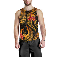 Pohnpei Micronesian Men Tank Top - Gold Plumeria - Polynesian Pride