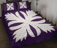 Hawaiian Royal Pattern Quilt Bed Set - Purple - C3 Style Art - Polynesian Pride