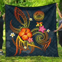 American Samoa Polynesian Premium Quilt - Legend of American Samoa (Blue) Blue - Polynesian Pride