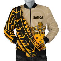Samoa Men's Bomber Jacket - Polynesian Wild Style Gold - Polynesian Pride