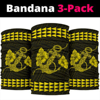 Hawaii Kakau Polynesian Anchor Bandana 3 - Pack - Yellow - Polynesian Pride