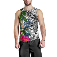 Palau Men's Tank Top White - Turtle Plumeria Banana Leaf Crest - Polynesian Pride