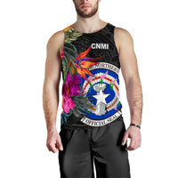 Northern Mariana Islands Men's Tank Top - Saipan Hibiscus Polynesian Pattern - Polynesian Pride