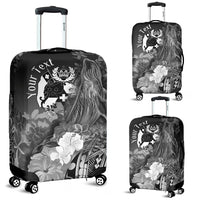 Tonga Custom Personalised Luggage Covers - Humpback Whale with Tropical Flowers (White) - Polynesian Pride