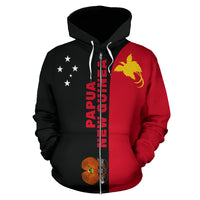 Papua New Guinea All Over Zip up Hoodie Shoulder Style - Polynesian Pride