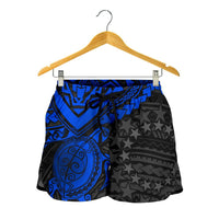 Cook Islands Polynesian Shorts (Women) - Blue Turtle - Polynesian Pride