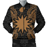 Nauru Polynesian Men's Bomber Jacket Map Gold Gold - Polynesian Pride