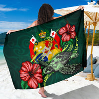 Tonga Polynesian Sarong - Green Turtle Hibiscus Women One Size Green - Polynesian Pride