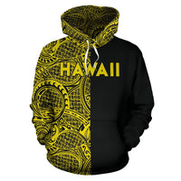 Polynesian Madame Pele Kanaka Hawaii Hoodie The Half Yellow - Polynesian Pride