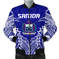 Samoa Premium Men's Bomber Jacket Blue - Polynesian Pride