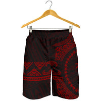 Chuuk Polynesian All Over Print Men's Short - Red Version Red - Black - Polynesian Pride