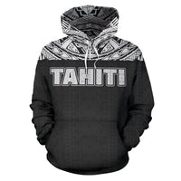 Tahiti All Over Hoodie Polynesian Black Version - Polynesian Pride
