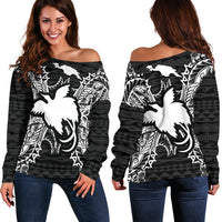 Papua New Guinea Polynesian Shoulder Sweater Map Black Black - Polynesian Pride
