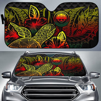 Federated States Of Micronesia Auto Sun Shades Turtle Hibiscus Reggae Auto Sun Shade Universal Fit Reggae - Polynesian Pride