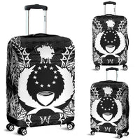 Pohnpei Polynesian Luggage Covers Map Black Black - Polynesian Pride