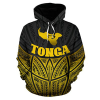 Tonga Polynesian Hoodie Gold Pride Map nd Seal - Polynesian Pride