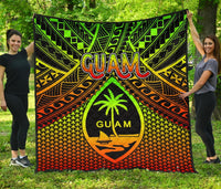 Polynesian Guam Premium Quilt - Reggae Vintage Polynesian Patterns - Polynesian Pride