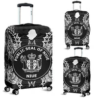 Niue Polynesian Luggage Covers Map Black Black - Polynesian Pride