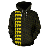 Hawaii Kakau Polynesian Yellow Hammerhead Shark Hoodie (Zip) - Polynesian Pride