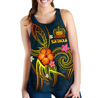 Polynesian Hawaii Women's Racerback Tank - Legend of Samoa (Blue) - Polynesian Pride
