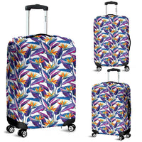 Tropical Strelitzia Luggage Cover White - Polynesian Pride