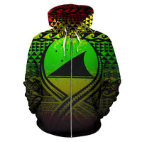Tokelau All Over Zip up Hoodie Lift up Reggae - Polynesian Pride
