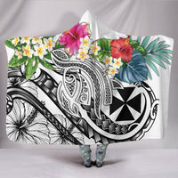 Wallis and Futuna Polynesian Hooded Blanket - Summer Plumeria (White) Hooded Blanket White - Polynesian Pride