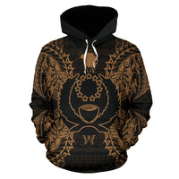 Pohnpei Polynesian ll Over Hoodie Map Gold - Polynesian Pride