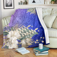 Hawaii Premium Blanket - Hawaii Hibiscus Polynesian Culture Revival White - Polynesian Pride