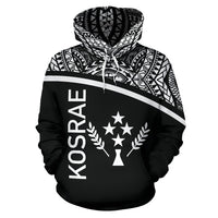 Kosrae All Over Hoodie Micronesia Black Curve Style - Polynesian Pride