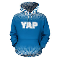 Yap All Over Hoodie Blue Fog Style - Polynesian Pride