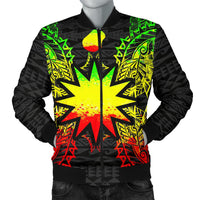 Nauru Polynesian Men's Bomber Jacket Map Reggae Reggae - Polynesian Pride