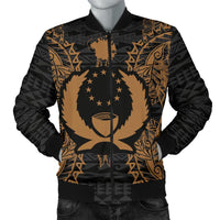 Pohnpei Polynesian Men's Bomber Jacket Map Gold Gold - Polynesian Pride