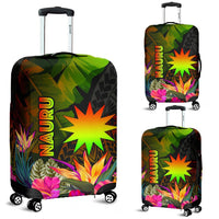 Nauru Polynesian Luggage Covers - Hibiscus and Banana Leaves - Polynesian Pride