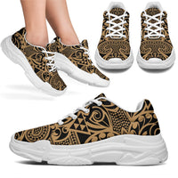 Polynesian Kakau Turtle Gold Chunky Sneakers - Polynesian Pride