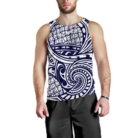 Polynesian Men Tank Top 01 Blue-White - Polynesian Pride