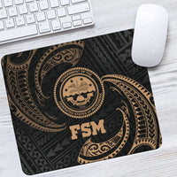 Federated States Of Micronesia Mouse Pad - Gold Tribal Wave One Style One Size Black - Polynesian Pride