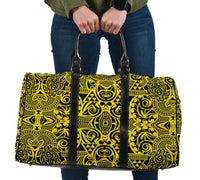 Polynesian Kakau Turtle Yellow Hawaii Travel Bag Travel Bag One size Yellow - Polynesian Pride