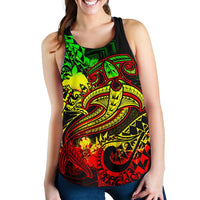 Papua New Guinea Women's Racerback Tank - Reggae Shark Polynesian Tattoo - Polynesian Pride