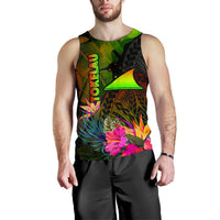 Tokelau Polynesian Men's Tank Top - Hibiscus and Banana Leaves - Polynesian Pride